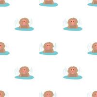 Monkey bathe pattern seamless vector