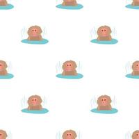 Monkey bathe pattern seamless vector