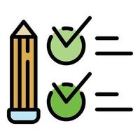 Quiz test icon color outline vector