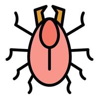 Annelid bug icon color outline vector