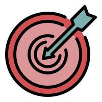 Arrow target icon color outline vector