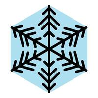 Star snowflake icon color outline vector