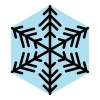 Star snowflake icon color outline vector