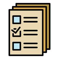 Checklist papers icon color outline vector