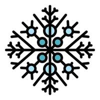 December snowflake icon color outline vector