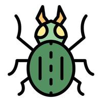 Field bug icon color outline vector