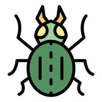 Field bug icon color outline vector