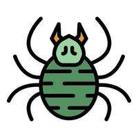 Forest bug icon color outline vector