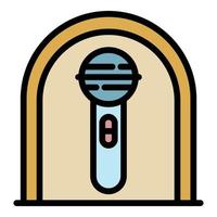 Wedding ceremony microphone icon color outline vector