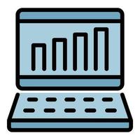 Graph loan chart icon color outline vector