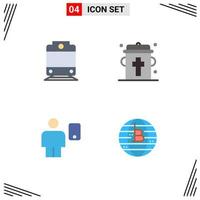User Interface Pack of 4 Basic Flat Icons of railway human bottle avatar future of money Editable Vector Design Elements