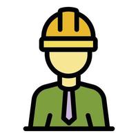 Contractor icon color outline vector