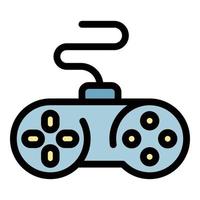 Video game joystick icon color outline vector