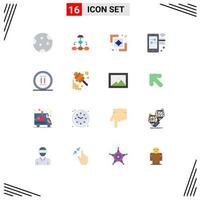 Set of 16 Modern UI Icons Symbols Signs for credit path data architecture finder difference Editable Pack of Creative Vector Design Elements
