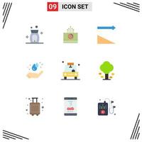 conjunto de 9 iconos de interfaz de usuario modernos signos de símbolos para pin gps sort car energy elementos de diseño vectorial editables vector