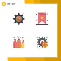 4 Universal Flat Icon Signs Symbols of creative strategy bookmark business executive Editable Vector Design Elements