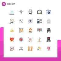 Modern Set of 25 Flat Colors Pictograph of network cloud app wall photo Editable Vector Design Elements