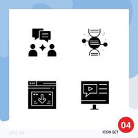 paquete de iconos de vector de stock de 4 signos y símbolos de línea para hombre web adn hueso descargar elementos de diseño de vector editables