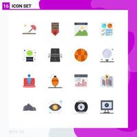 16 Creative Icons Modern Signs and Symbols of two page tag document website Editable Pack of Creative Vector Design Elements