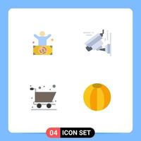 4 Creative Icons Modern Signs and Symbols of billionaire online shopping person image ball Editable Vector Design Elements