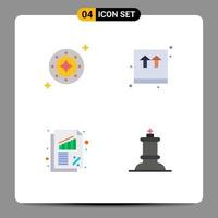 Pack of 4 Modern Flat Icons Signs and Symbols for Web Print Media such as cosmos shopping space box business Editable Vector Design Elements