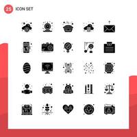 Pictogram Set of 25 Simple Solid Glyphs of tax arithmetic time accounting pie Editable Vector Design Elements