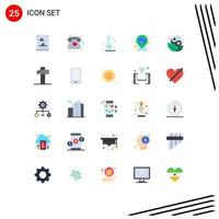 paquete de iconos vectoriales de stock de 25 signos y símbolos de línea para elementos de diseño vectorial editables de carnaval de marcador de posición de verano de símbolo yin vector