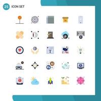 Group of 25 Flat Colors Signs and Symbols for smart phone release home product business Editable Vector Design Elements