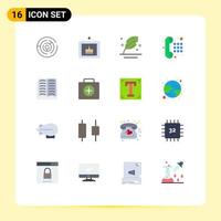 Set of 16 Modern UI Icons Symbols Signs for dial pad phone picture communication quill Editable Pack of Creative Vector Design Elements