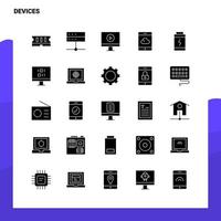 conjunto de iconos de 25 dispositivos plantilla de ilustración de vector de icono de glifo sólido para ideas web y móviles para empresa comercial