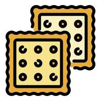 Two crackers icon color outline vector