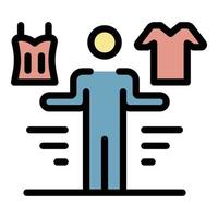 Clothes choose icon color outline vector