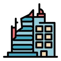 Building destruction icon color outline vector