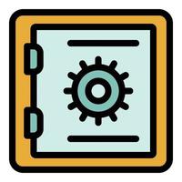 Safe box icon color outline vector