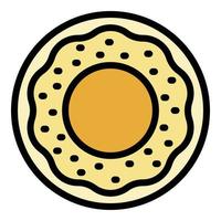 vector de contorno de color de icono de donut helado