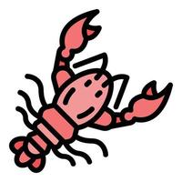 Lobster icon color outline vector