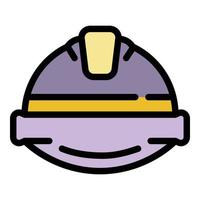Communications engineer helmet icon color outline vector