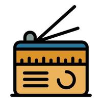 Radio icon color outline vector