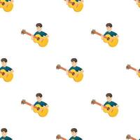 Man plays on guitar pattern seamless vector