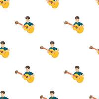 Man plays on guitar pattern seamless vector