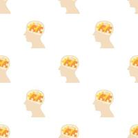 Head with puzzle pattern seamless vector