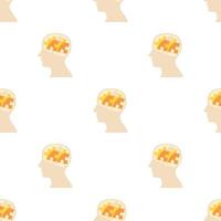 Head with puzzle pattern seamless vector