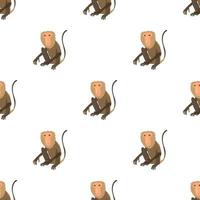 Sitting monkey pattern seamless vector