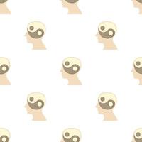 Head with yin yang symbol pattern seamless vector