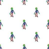 Smiling zombie pattern seamless vector