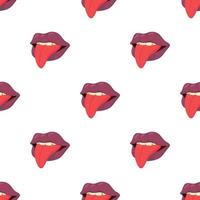 Lips with tongue pattern seamless vector