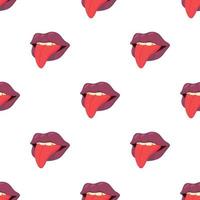 Lips with tongue pattern seamless vector