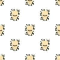 Skull with notes pattern seamless vector