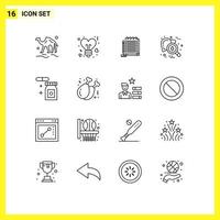 16 Thematic Vector Outlines and Editable Symbols of virus organ valentines hepatitis novel Editable Vector Design Elements
