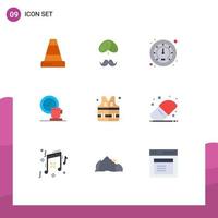 9 Universal Flat Colors Set for Web and Mobile Applications event cup person break traffic Editable Vector Design Elements